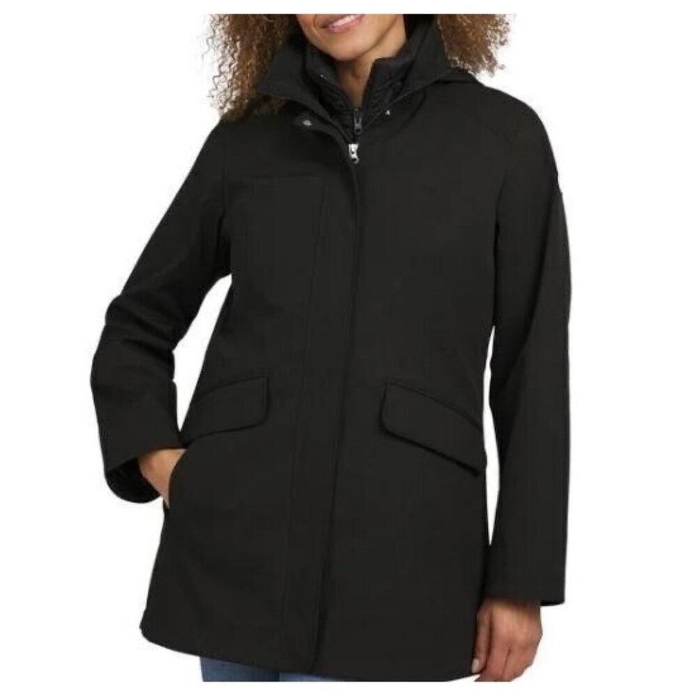 NWT Women's Lands' End 3-in-1 Systems Jacket Size Medium Black $120 FFF328
